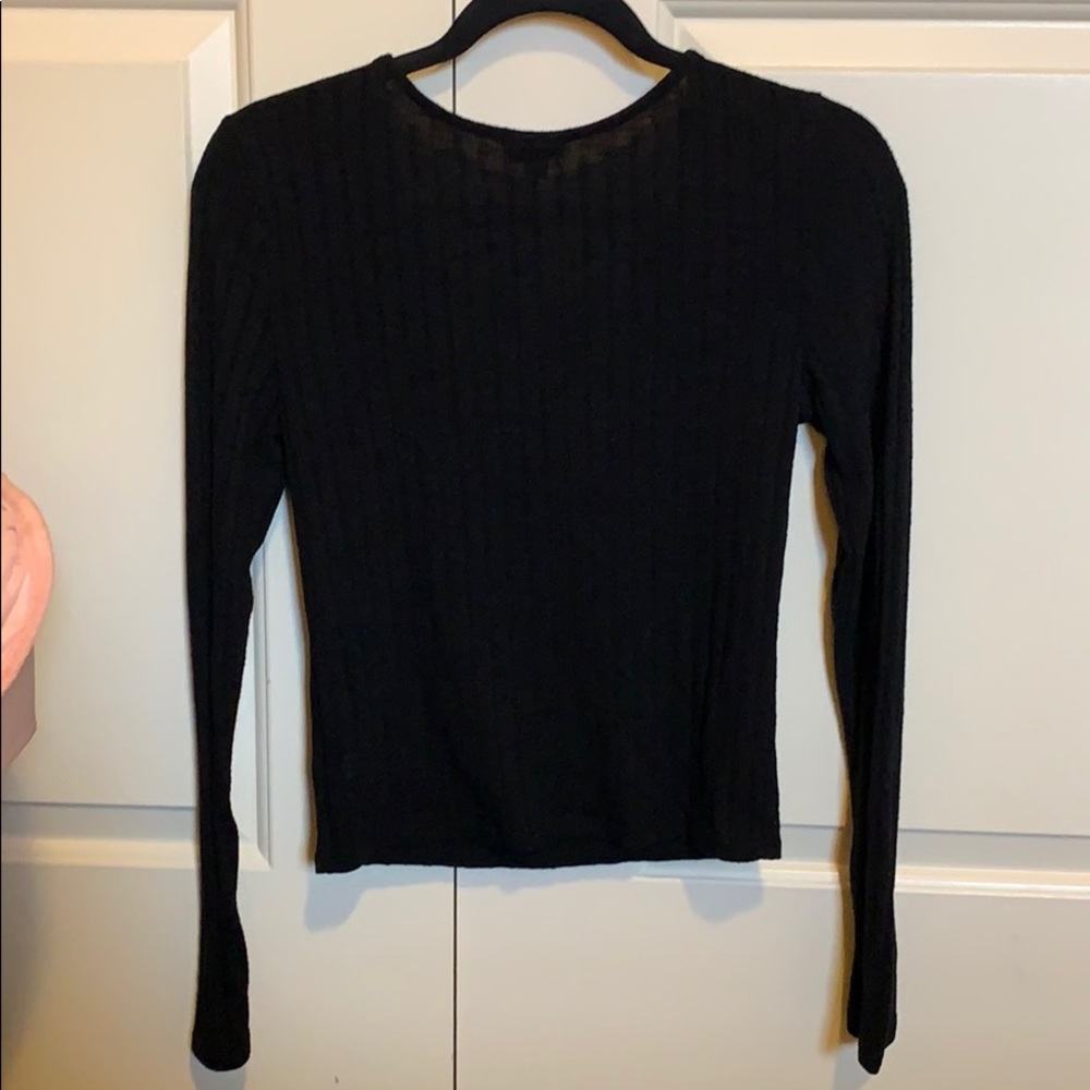 Black Ribbed Top - Picture 3 of 3